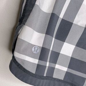 #201 Lululemon Grey & White Plaid Shorts with Underwear